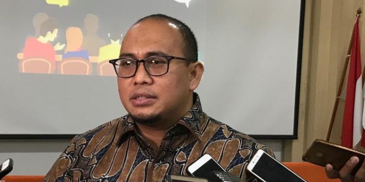 Wakil Sekjen Partai Gerindra Andre Rosiade saat menemui wartawan setelah acara diskusi di Gedung KOMINFO, Jakarta Pusat, Selasa (14/8/2018). 