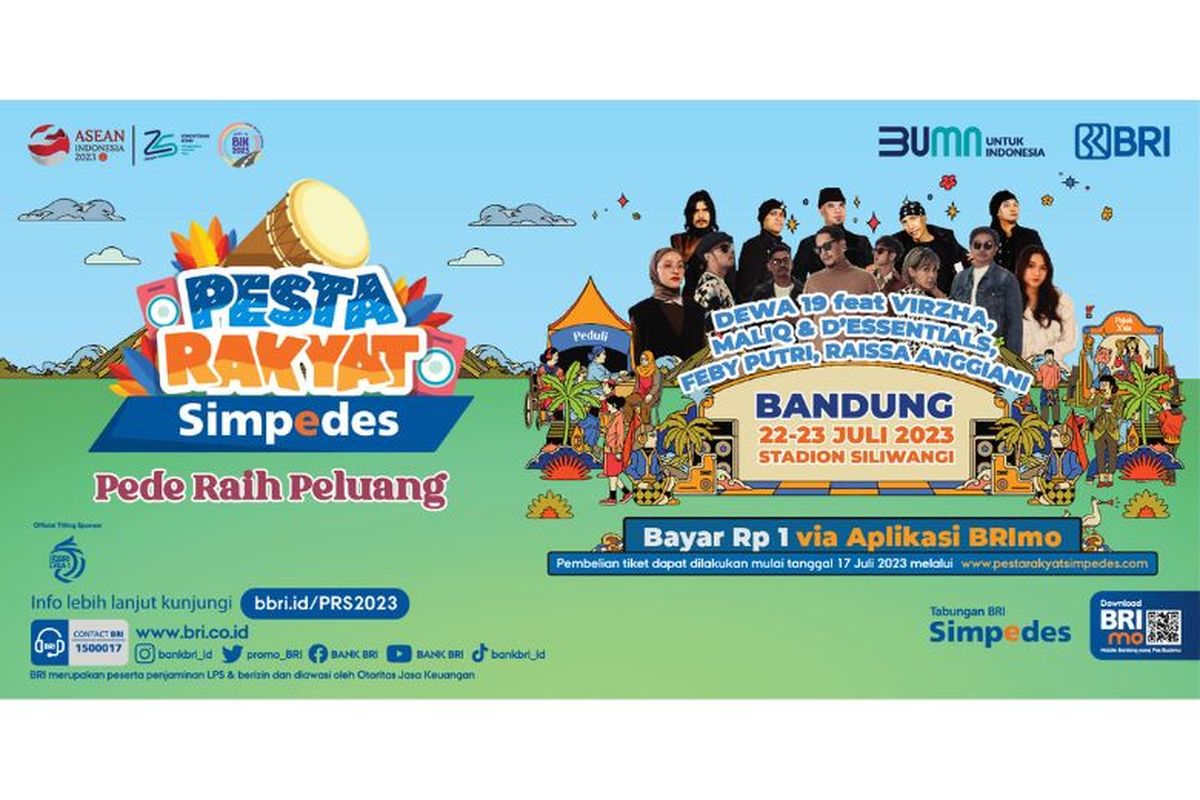 BRI menggelar ajang Pesta Rakyat Simpedes 2023 pertama di Stadion Siliwangi, Kota Bandung, Jawa Barat, Sabtu (22/7/2023) hingga Minggu (23/7/2023). 