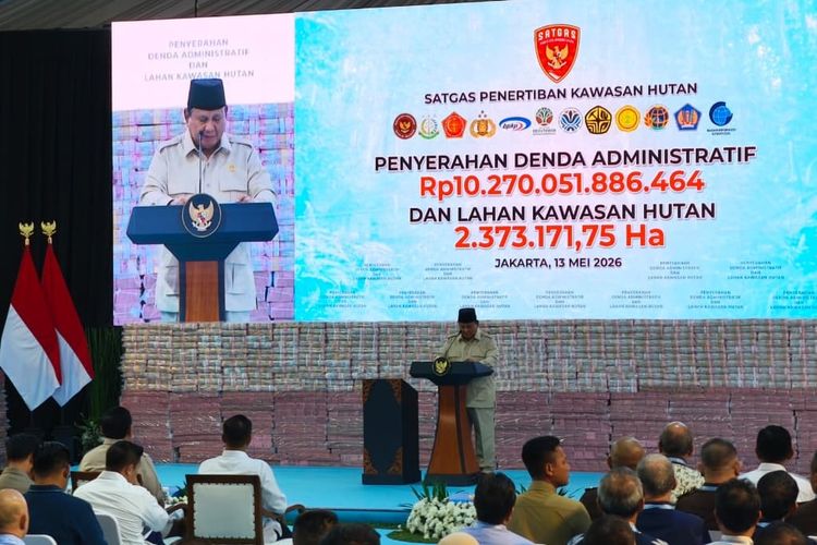 Hadiri Penyerahan Denda PKH Rp 10 Triliun, Prabowo: Jangan Dianggap Hanya Seremoni