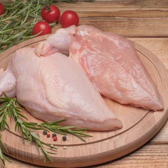 Ilustrasi daging ayam pada bagian dada.