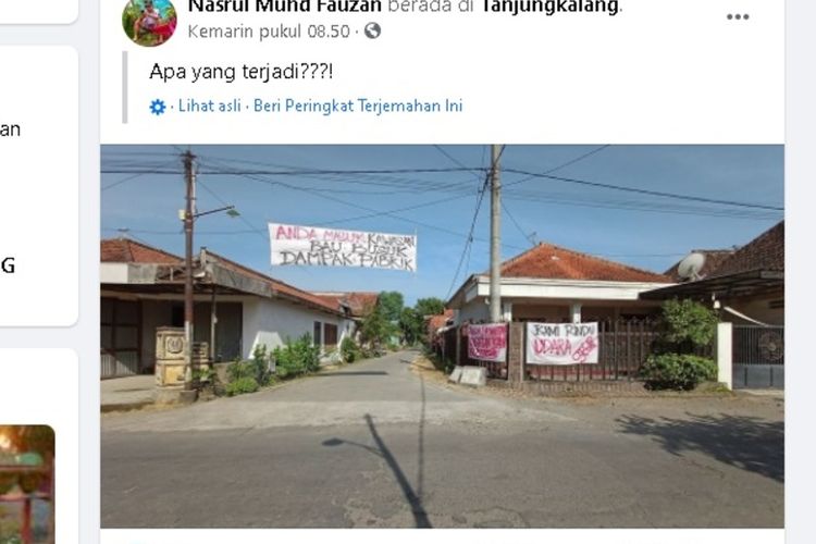 Tangkapan layar postingan @Nasrul Muhd Fauzan yang viral di media sosial facebook