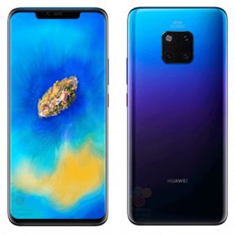 Bocoran gambar render Huawei Mate 20 Pro varian warna Twilight.