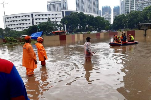 Jakarta Banjir, Ketinggian Air di Underpass Kemayoran sampai 5 Meter