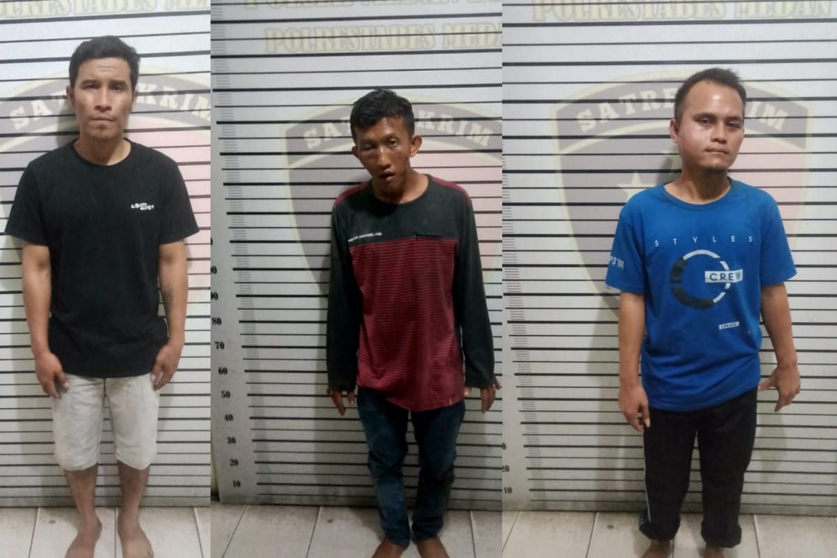 Komplotan begal dihajar massa saat beraksi di Jalan Razak, Kelurahan Sekip, Kecamatan Medan Petisah, Kota Medan, pada Rabu, 12 Juni 2024, dinihari. 