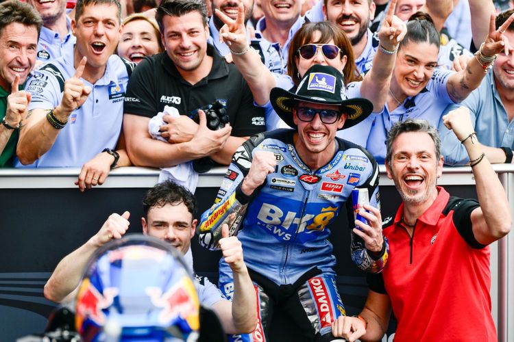 Alex Marquez saat berlaga pada MotoGP Amerika 2025