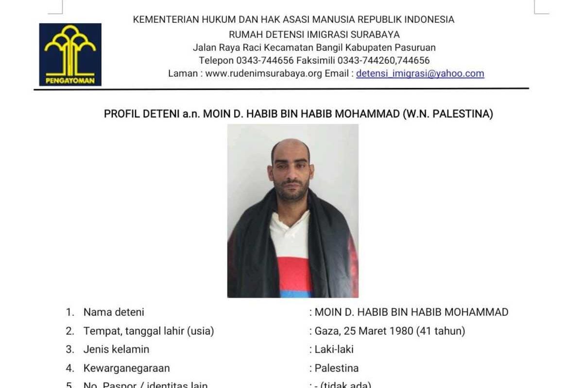 Gambar imigran asal Palestina yang kabur dari Rudenim Pasuruan.