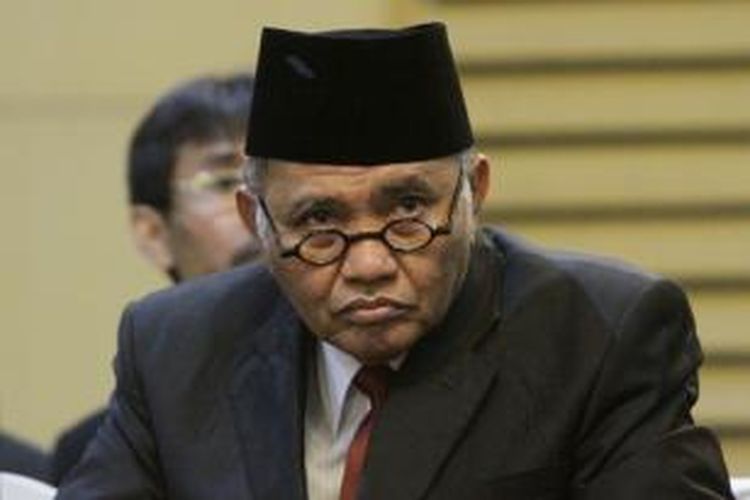 Ketua terpilih KPK periode 2015-2019, Agus Rahardjo, pada acara serah terima jabatan, di Gedung KPK, Jakarta, Senin (21/12/2015).