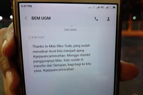Usai Aksi #GejayanMemanggil2, Beredar SMS Hoaks Atas Nama BEM-KM UGM