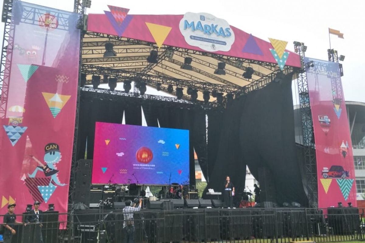 Panggung utama Markas 2018 di Bintaro XChange Mall, Tangerang Selatan, Sabtu (28/4/2018).