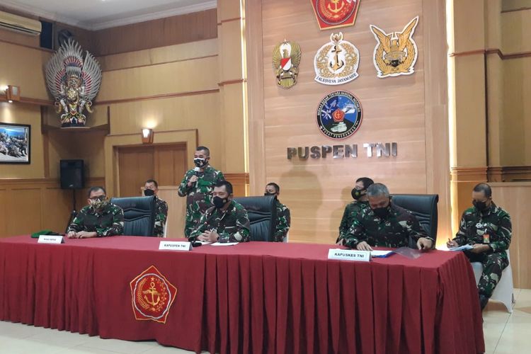 Konferensi Mabes TNI terkait Vaksin Nusantara di Mabes TNI, Cilangkap, Jakarta Timur, Senin (19/4/2021)