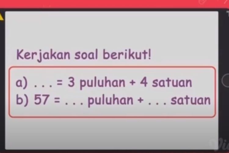 Tangkapan Layar dari siaran Matematika di TVRI