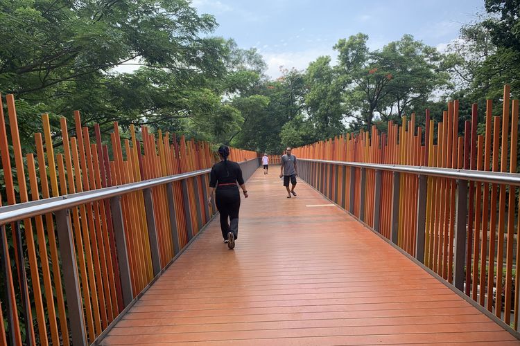 Jembatan Infinity di Tebet Eco Park, Jakarta Selatan pada Rabu (22/10/2025).