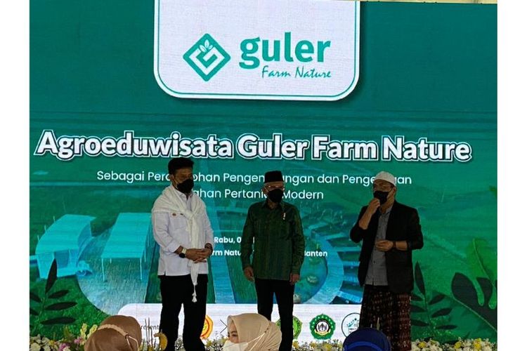 Wakil Presiden Republik Indonesia KH Maruf Amin dalam acara peresmian AgroeduwisataGuler Farm Nature di Kabupaten Tangerang, Banten, Rabu (5/10/2022). 