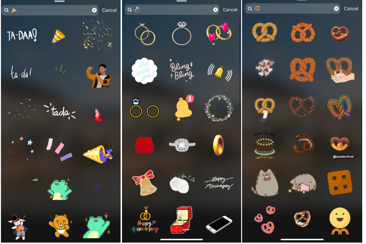 Stiker emoji di Instagram.
