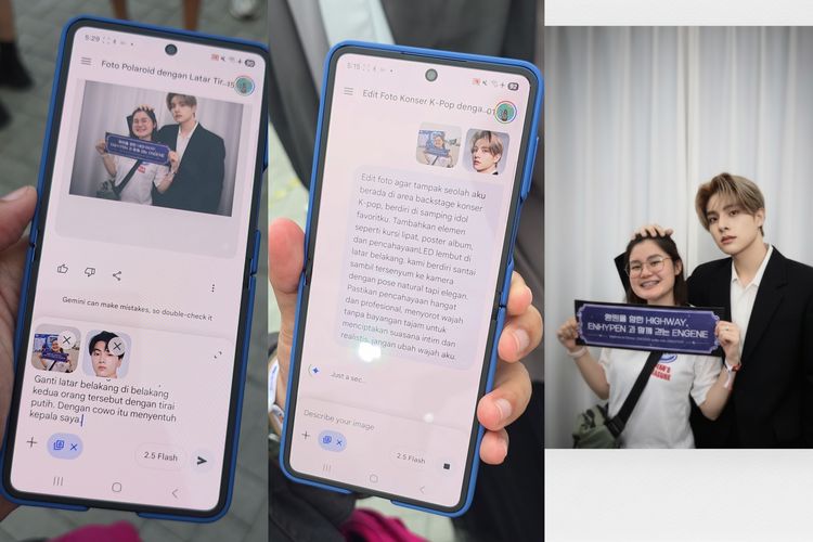 Tutorial ikutan tren foto polaroid bareng idol K-pop yang viral di media sosial. Caranya cukup pakai Gemini Nanto Banana di HP Samsung.