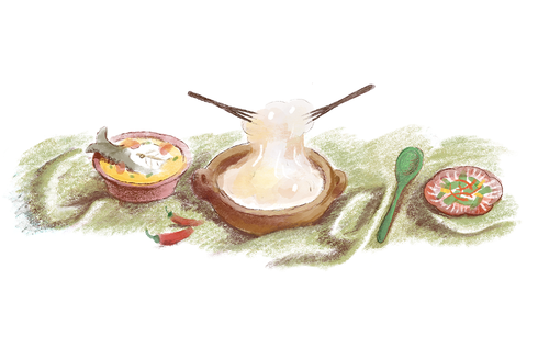 Logo Google Hari Ini Berubah Jadi Papeda, Makanan Khas Maluku dan Papua