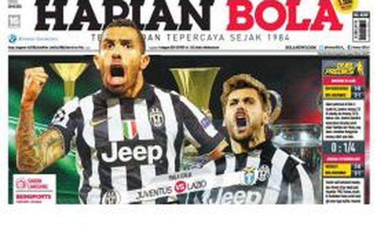 Cover Harian BOLA edisi Rabu (20/5/2015).