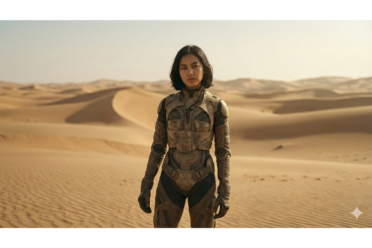 Ilustrasi Gemini AI foto film Dune.