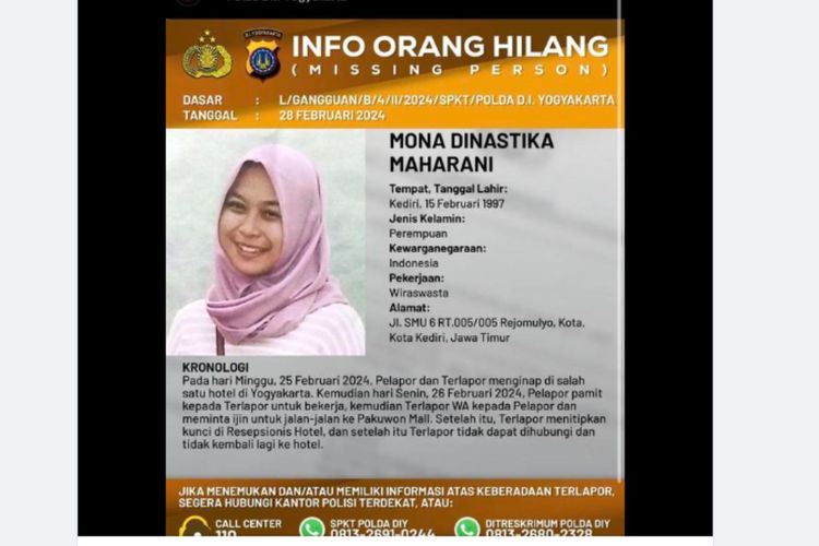 Baru 23 Hari Menikah, Istri Asal Kediri Hilang Usai Pamit Pergi ke Mal