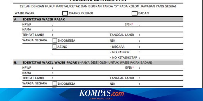 Ingat Lapor Spt Tahunan Hingga Akhir Maret Bagaimana Jika Efin Hilang Atau Lupa Halaman All Kompas Com