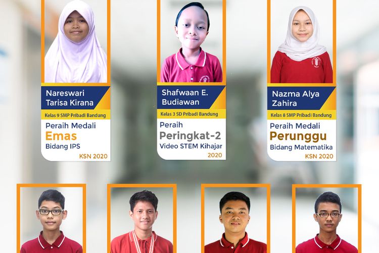 SMP dan SMA Pribadi Bandung sebagai kontingen Provinsi Jawa Barat telah berhasil menyabet 6 medali dengan rincian 1 medali emas bidang IPS, 2 medali perak pada bidang IPA dan Biologi, 3 medali perunggu yaitu bidang Matematika, Fisika, dan Astronomi.