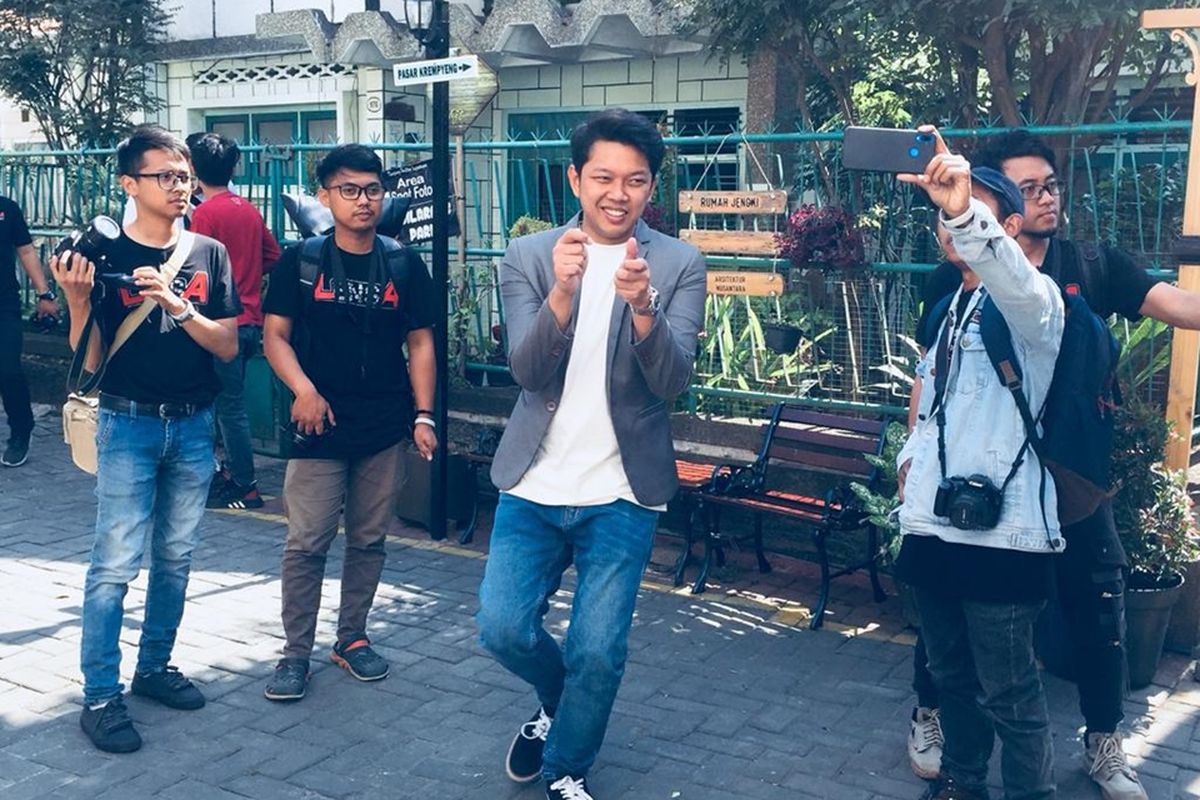 YouTuber Bayu Skak dalam sebuah acara di Kota Malang, Minggu (29/9/2019)