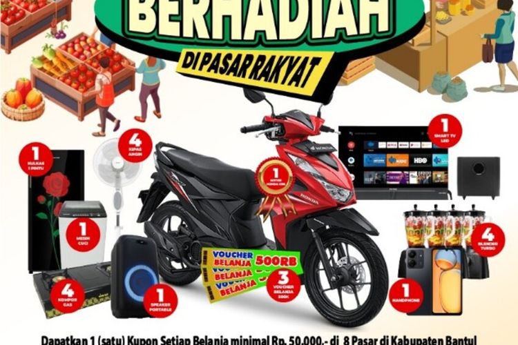 Pamflet undian belanja di Pasar Tradisional Bantul