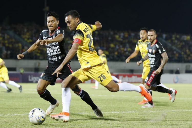 Laga pekan kedelapan Liga 1 2019 antara Barito Putera vs Bali United, 14 Juli 2019.