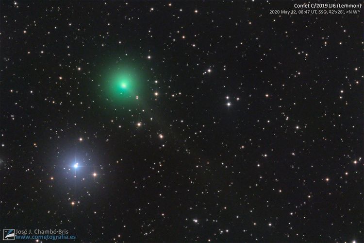 Penampakan komet Lemmon (c/2019 u6). Foto ini ditangkap pada 12 Mei 2019 di Australia.