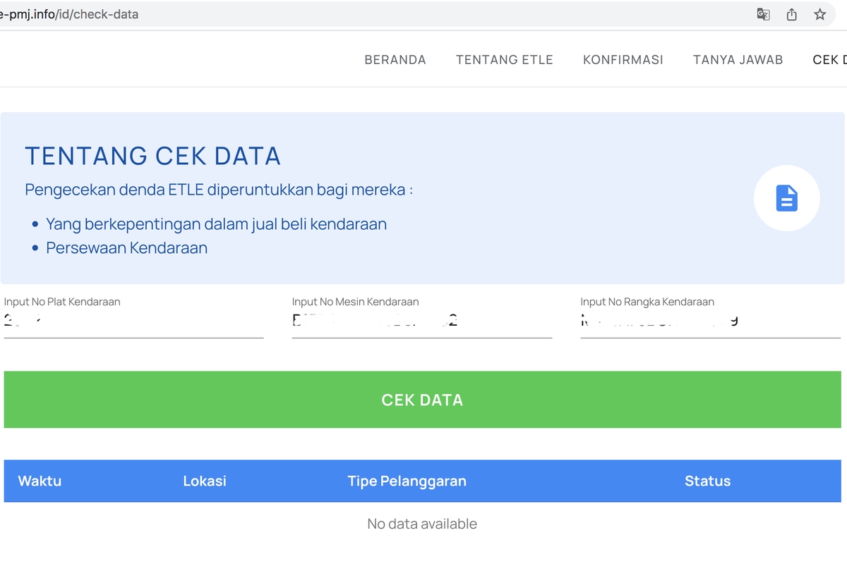 Bayar tilang ETLE via BRIVA.