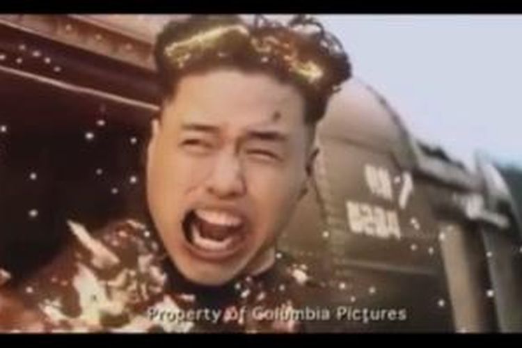 Adegan yang menggambarkan pimpinan Korea Utara, Kim Jong Un tewas di film 