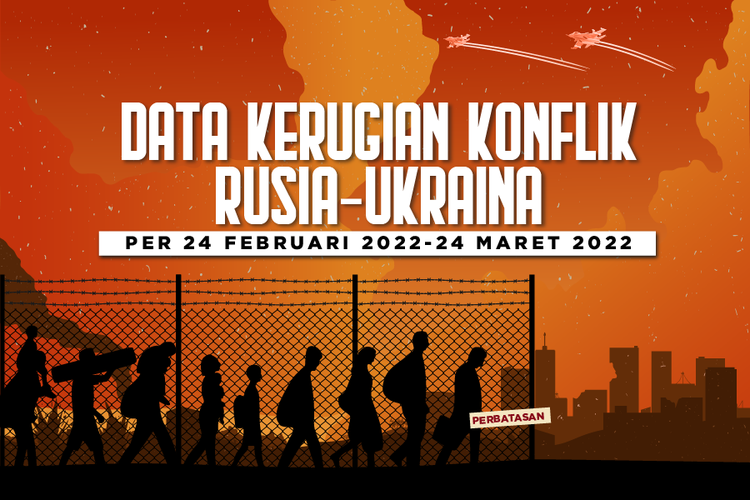 Data Kerugian Konflik Rusia-Ukraina per 24 Februari 2022-24 Maret 2022