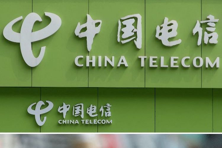 Logo China Telecom, perusahaan telekomunikasi China.