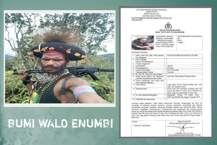 Tokoh Penting OPM Bumi Walo Enumbi Tewas, Amunisi dan Sajam Diamankan
