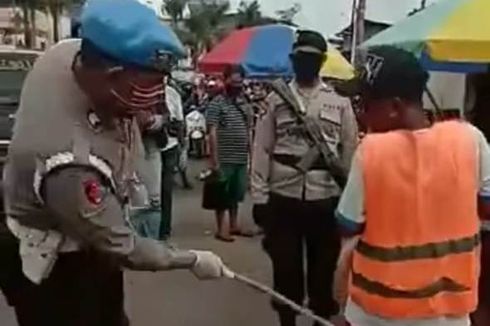 Viral, Video Polisi Pukuli Bokong Warga Tak Pakai Masker dengan Rotan, Mirip di India