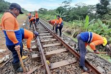 Jalur Kereta Api yang Amblas di Cilacap Sudah Diperbaiki