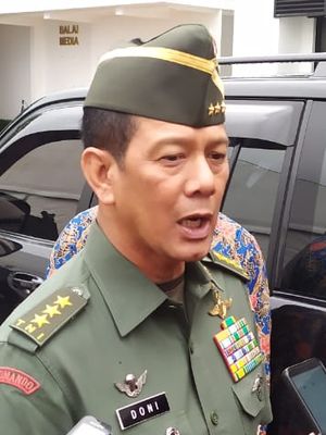 Kepala BNPB Doni Munardo saat ditemuidi Kantor Kementerian Pertahanan, Jalan Medan Merdeka Barat, Jakarta Pusat, Kamis (23/1/2020).