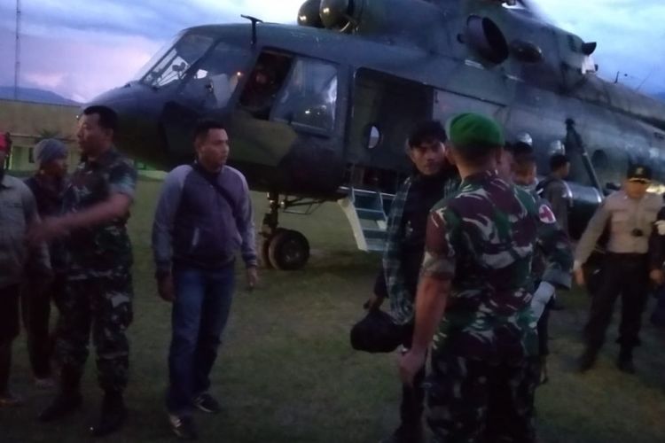Helikopter yang digunakan untuk melalukan evakuasi di Nduga
