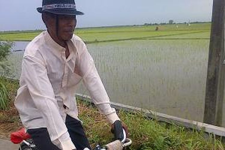 Suhadi (63), pengojek sepeda asal Desa Lempuyang, Jongjing, Serang.