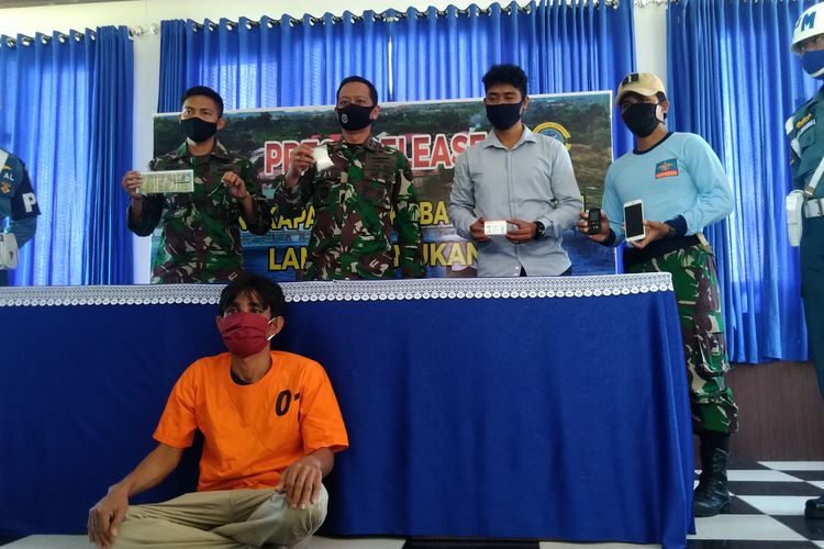Pres rilis di Mako LANAL Nunukan, Syamsuddin mengaku difasilitasi mobil untuk mengantar 50 gram sabu sabu oleh oknum napi Lapas Nunukan