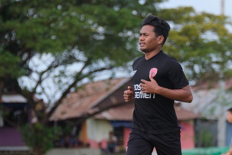Ilham Udin Armayn mengikuti latihan perdana PSM Makassar pada Jumat (04/06/2021) sore.