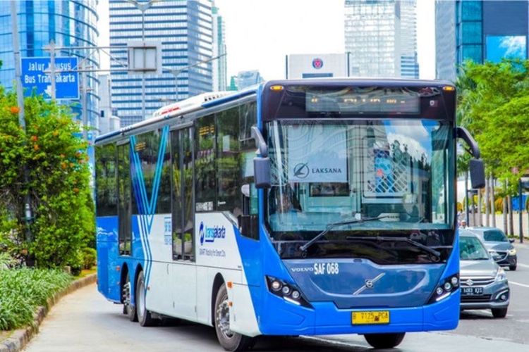 Ilustrasi unit bus Transjakarta.
