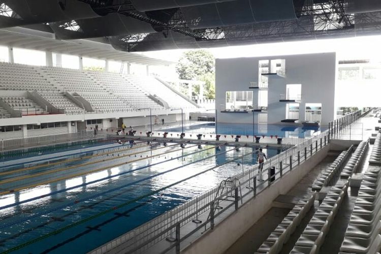 stadion Akuatik Gelora Bung Karno,  Tanah Abang,  Jakarta Pusat.  