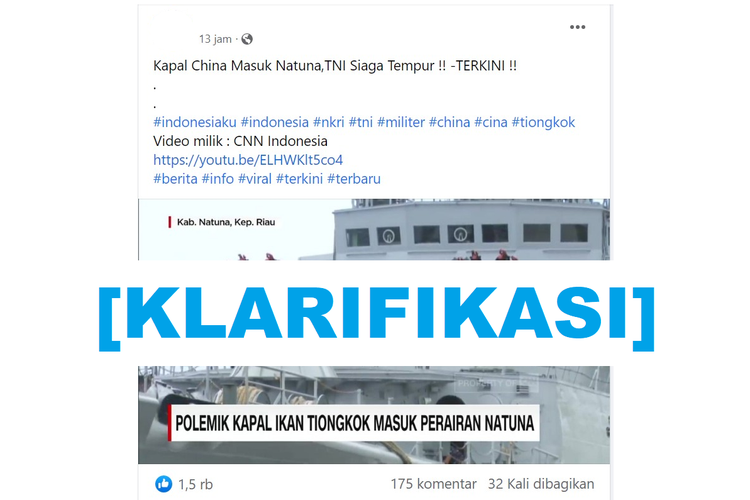 Klarifikasi, tayangan berita lama CNN Indonesia tentang kapal China masuk Natuna