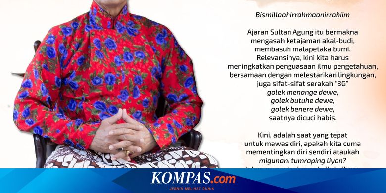 Sri Sultan Hb X Ingatkan Warga Soal Corona Mengasah Mingising Budi Memasuh Malaning Bumi Halaman All Kompas Com