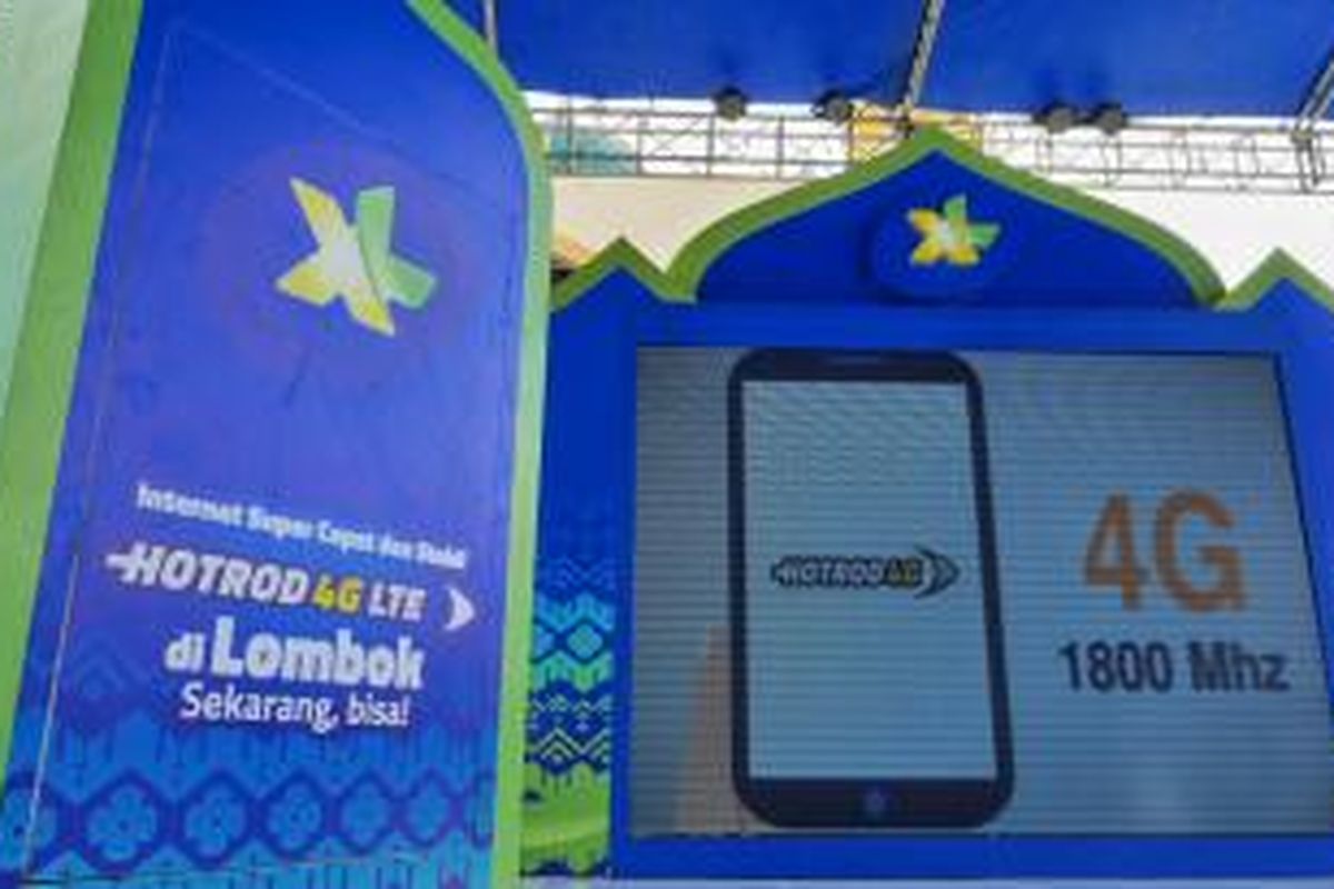 Panggung acara peluncuran layanan 4G LTE tahap ke dua XL Axiata di Mataram, Lombok, NTB, Senin (6/7/2015)