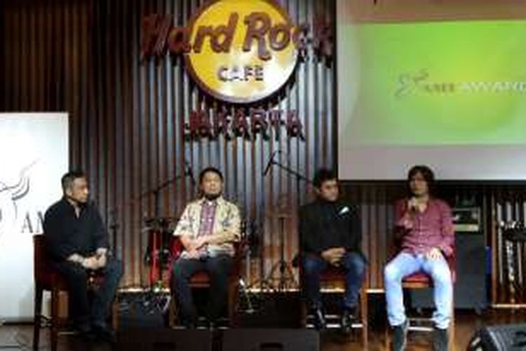 Suasana jumpa pers Anugerah Musik Indonesia (AMI) Awards 2016 di Hard Rock Cafe, SCBD, Jakarta Selatan, Rabu (22/6/2016).