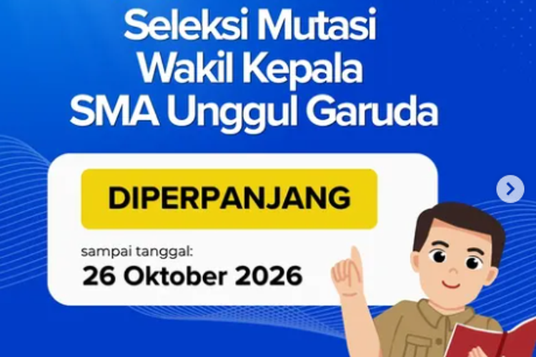 Guru PNS Bisa Jadi Kepala Sekolah di 4 SMA Unggul Garuda Baru, Pendaftaran sampai 26 Oktober 2026