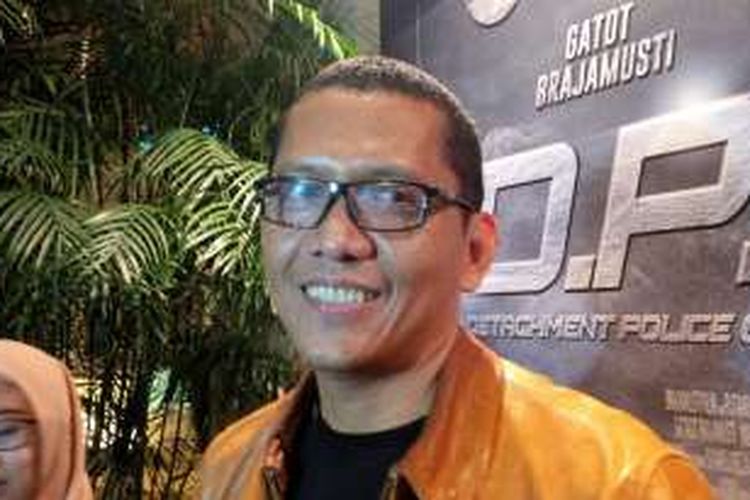 Dhoni Ramadhan hadir dalam screening film D.P.O (Detachment Police Operation), yang disutradarainya, di Epicentrum XXI, Kuningan, Jakarta Selatan, pada Kamis (15/9/2016).