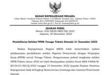 Link Pendaftaran PPPK Tenaga Teknis, Dibuka Mulai 21 Desember 2022